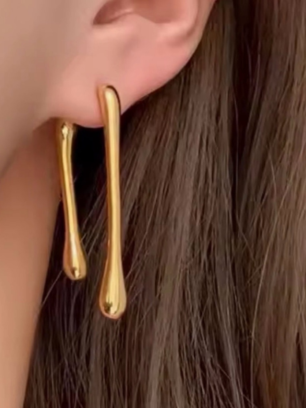 UNIQUE Drippy Water Drop Front Back Earrings Drip Gold AU21